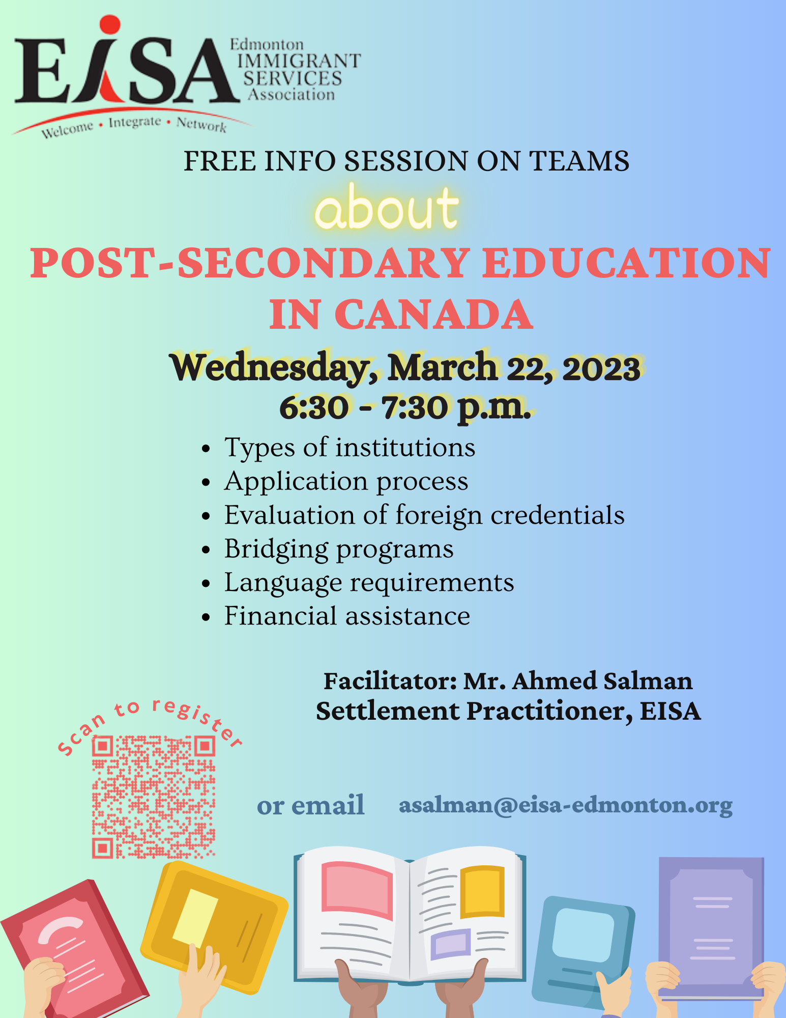 Free Info Session PostSecondary Education in Canada EISA Edmonton
